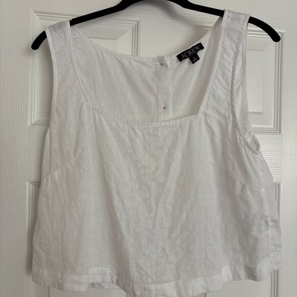 J. Crew Squareneck button-back top in linen - Picture 2 of 5